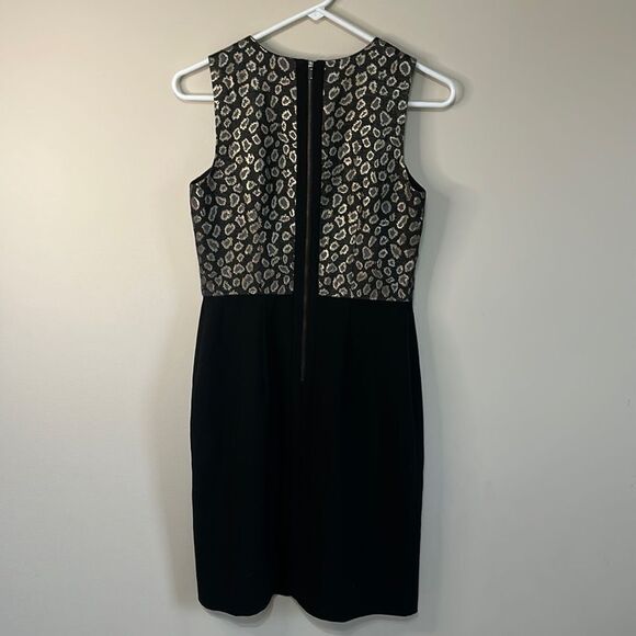 Beautiful Ann Taylor Fitted Dress ~Metallic Leopard Print - Picture 2 of 8